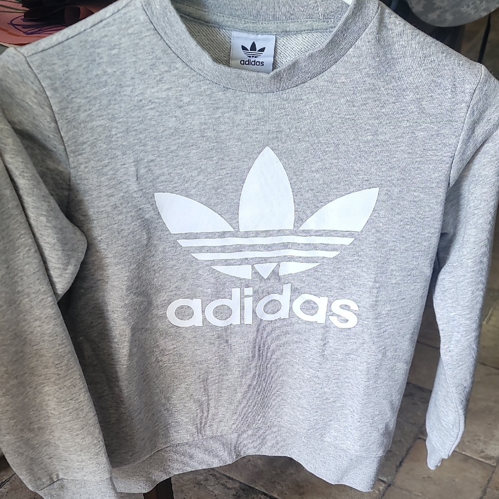 Adidas Boy's Gray Crewneck Sweater